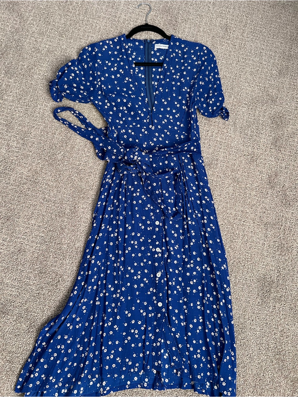 Faithfull the Brand Royal Blue Floral Midi Dress